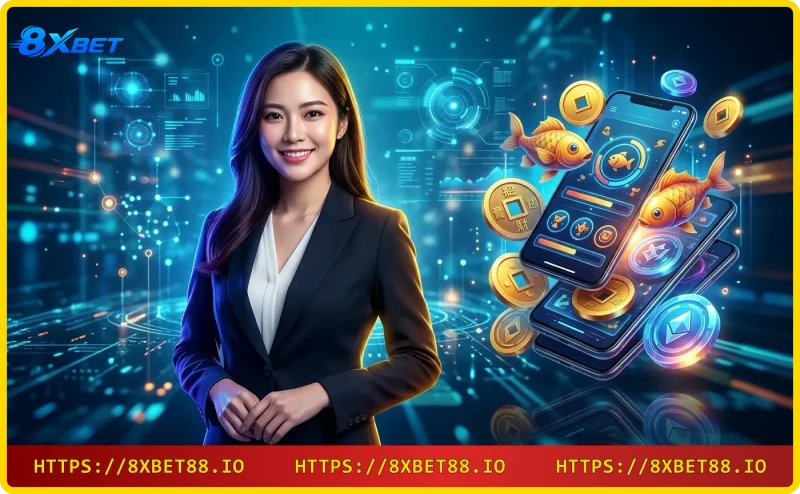 Lợi ích chơi Bắn cá thần tài tại 8xbet - giao diện hiển thị thưởng cao và rút tiền nhanh