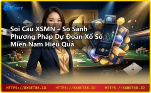 Soi cầu XSMN – tay cầm kính lúp soi bản đồ miền Nam phát sáng với các con số xổ số